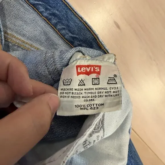 Vintage Levis 501 Jeans 30 Blue Dark Wash Straight Denim Workwear Non Selvedge